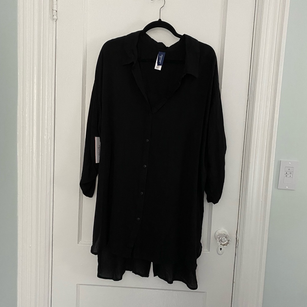 Swimsuits For All High-low sheer button front coverup Size 18 / 20 NEW - Picture 5 of 8